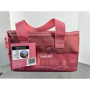 Trader Joe's Mini Insulated Bag Pink Lunch Bag Tote w/ Hangles New With Tag NWT